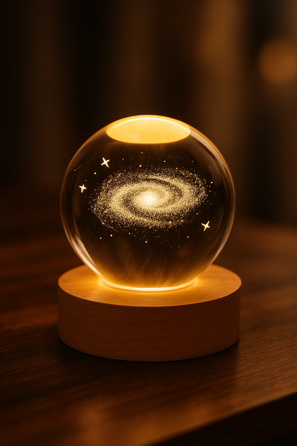 Crystal Ball Night Light Glowing Planet Galaxy Astronaut 3d Moon Table Lamp Usb