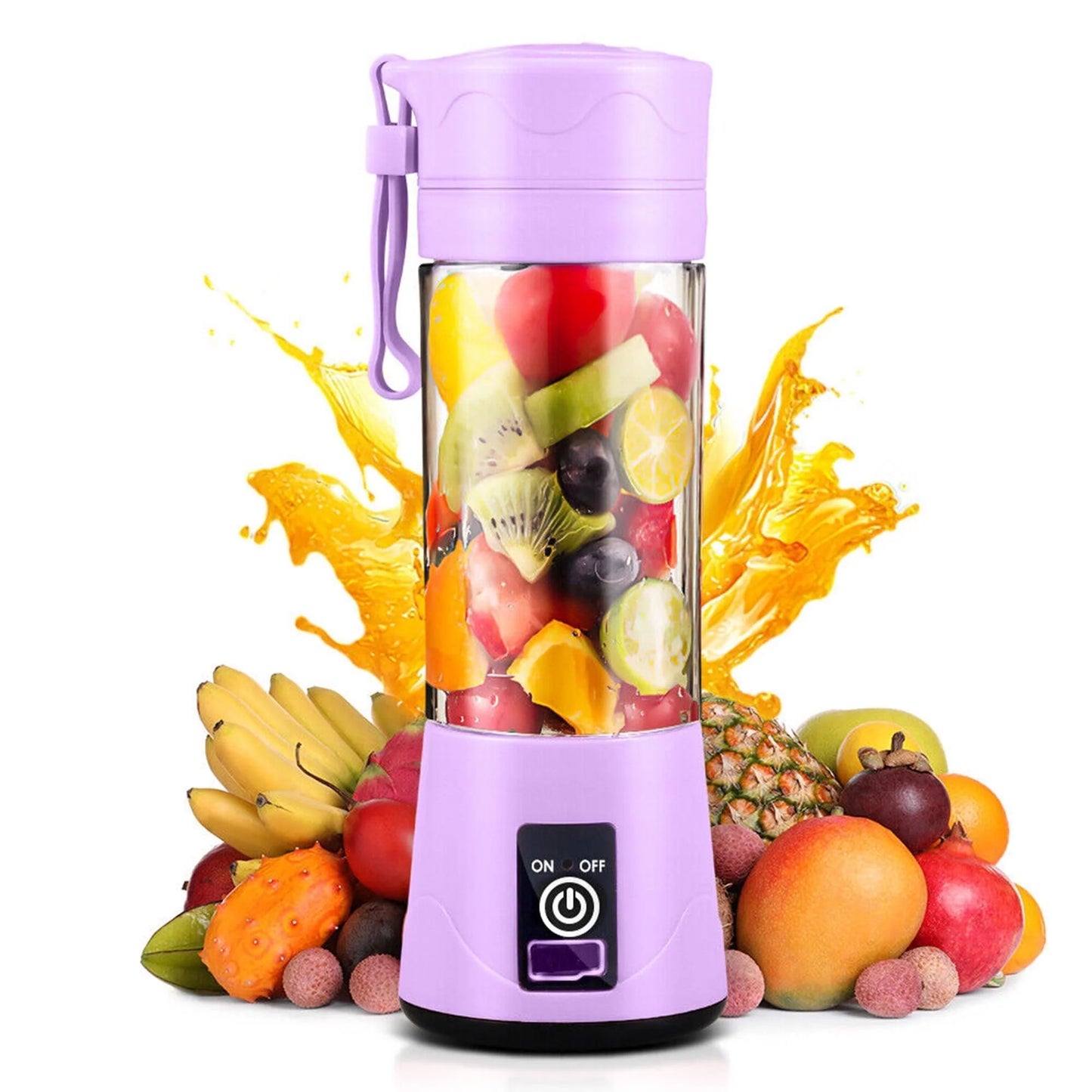 Electric Blender Mini Portable Juicer 380ml Usb Rechargeable (random Color)