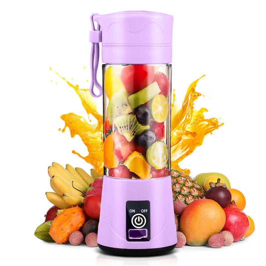 Electric Blender Mini Portable Juicer 380ml Usb Rechargeable (random Color)